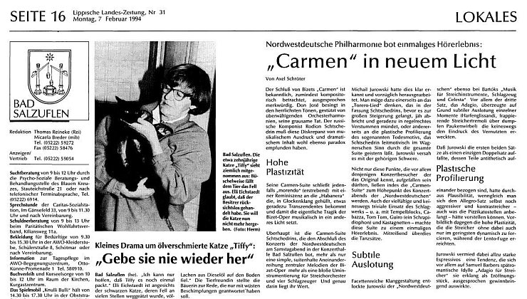 Die Nordwestdeutsche Philharmonie, kurz NWD, ein Fels in der Brandung. Damals schon so renommiert und anerkannt wie heute. - © Lippische Landes-Zeitung