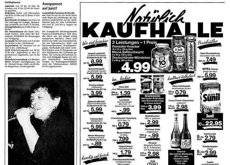 Preisbeschau: Mit diesen Angeboten lockte die damals noch bestehende Schötmaraner Kaufhalle an die Schlossstraße. - © Lippische Landes-Zeitung