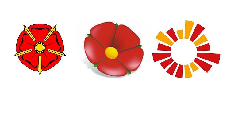 Das neue Logo der Kreisverwaltung (rechts) sorgt für reichlich Diskussionsstoff. Es löst damit das Logo ab, das 2001 unter dem damaligen Landrat Friedel Heuwinkel (CDU) eingeführt wurde (Mitte). Die abgewandelte lippische Rose sollte damals zu einer einheitlichen Außendarstellung des Kreises durch Einrichtungen und Unternehmen beitragen. - © Kreis Lippe/Montage: LZ