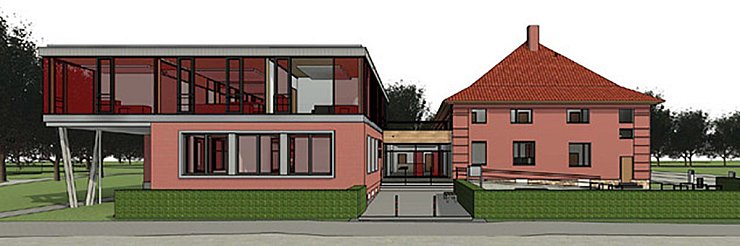 Der neue Look: Die Festhalle bekommt einen Anbau. - © Stadtwerke Bad Salzuflen