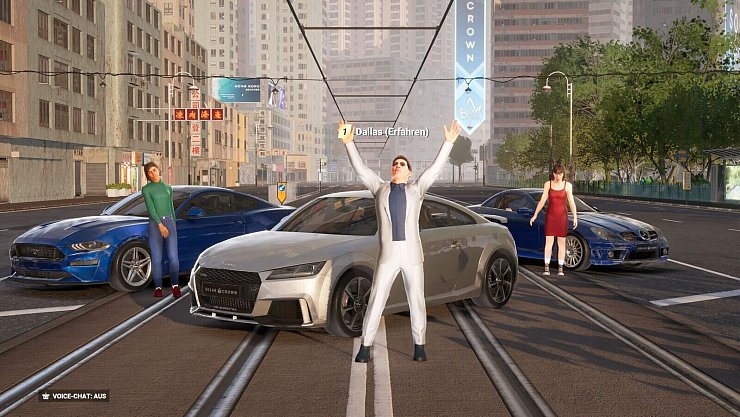 Wir haben es wieder nicht auf die vorderen Ränge geschafft, dafür mal wieder KI-Fahrer Dallas und zwei KI-Fahrerinnen, die trotz Platz zwei und drei in der Jubelszene unerwähnt bleiben. Überspringen kann man das leider nicht. - © Nacon
