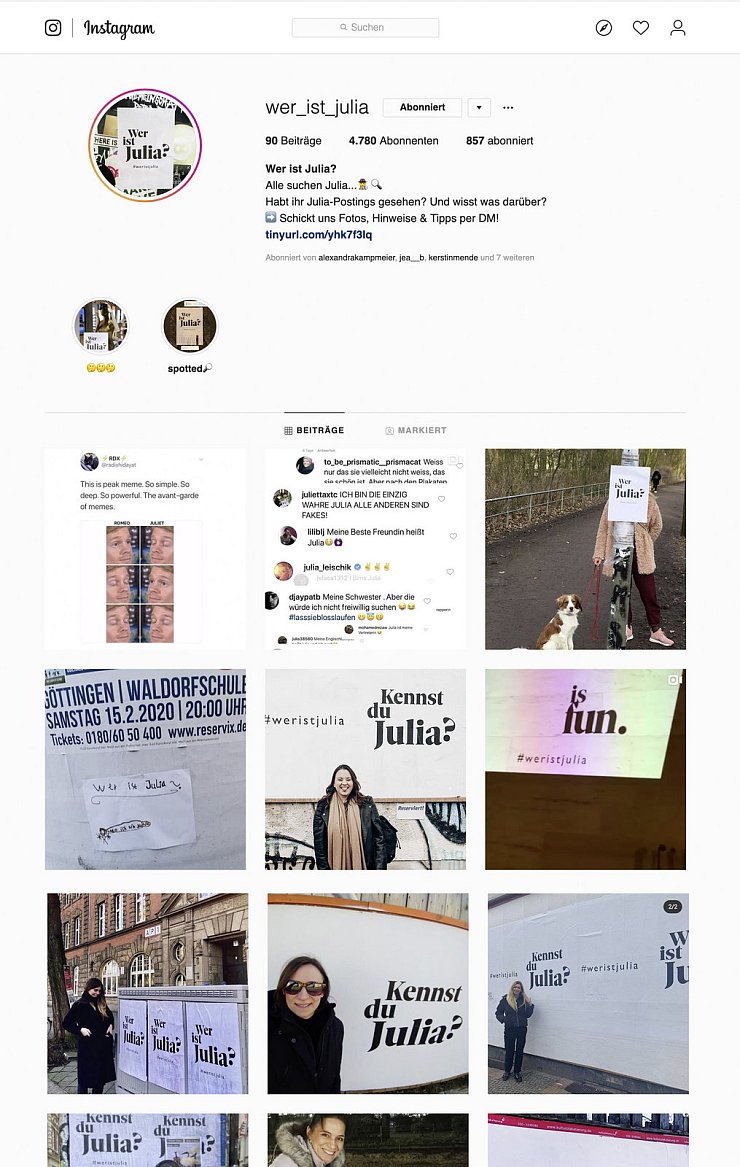 Auf Instagram ging die Suche weiter - © Wortmann-Gruppe
