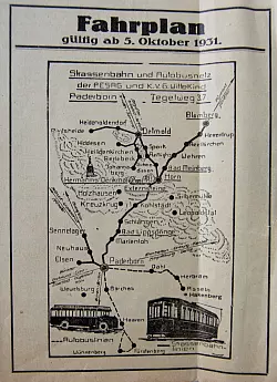 Das gesamte Streckennetz vom 5. Oktober 1931 - © Bockwinkel/Privat