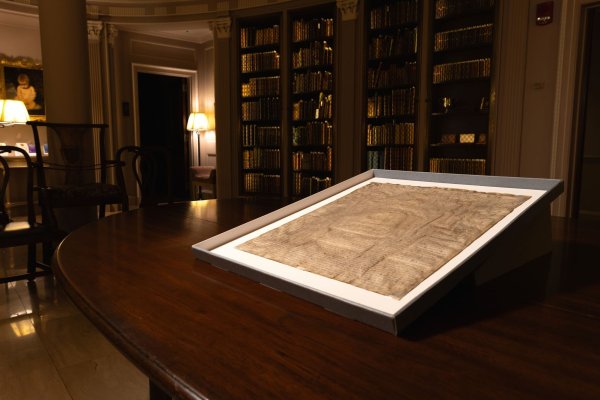 Die von Trump bedrängte Uni Harvard hat nun ein Original der Magna Carta, die besagt, dass kein König über dem Recht steht. - © Lorin Granger/Harvard Law School/dpa