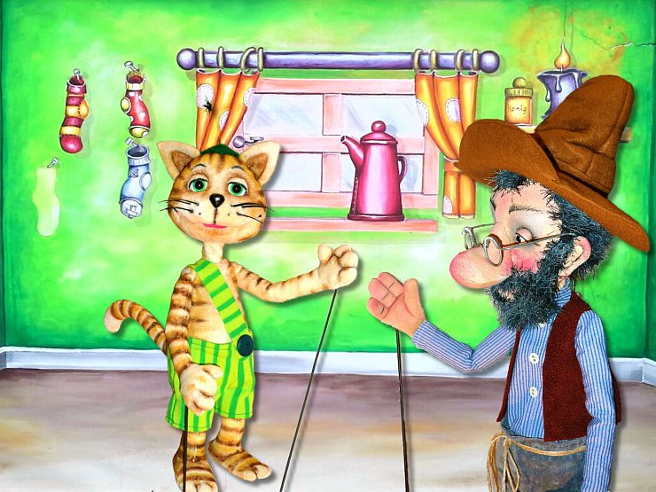 Wecken gute Laune bei Groß und Klein: Pettersson und Findus. - © Puppentheater vom Rabenberg