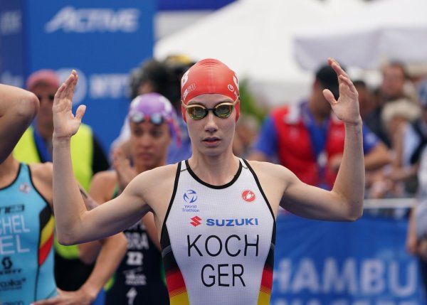 Die deutsche Triathletin Annika Koch kam in Sunderland als Dritte im Sprint ins Ziel. - © Marcus Brandt/dpa