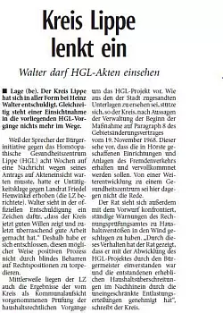 Walter darf HGL-Akten einsehen - &copy; LZ-Archiv