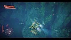 Um unser U-Boot herum schwimmen ein Rochen und zwei Hundshaie, unten links auf der Karte, die wir nat&uuml;rlich auch vergr&ouml;&szlig;ern k&ouml;nnen, sehen wir die n&auml;here Umgebung und unsere Ziele. - &copy; Quantic Dream