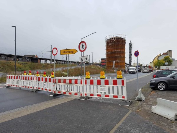 Die Industriestraße wird zwischenzeitig gesperrt. - © Nadine Uphoff
