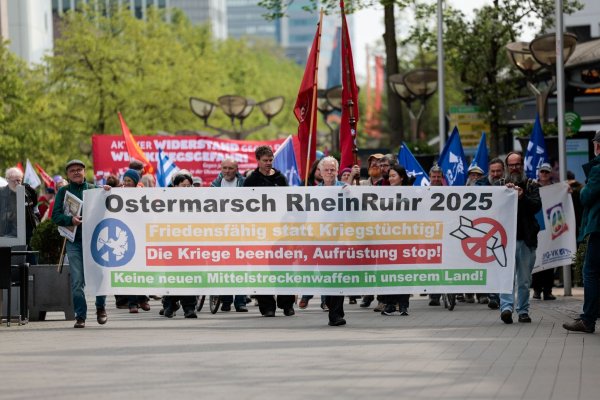 Zum Ostermarsch Rhein-Ruhr werden an drei Tagen insgesamt etwa 2.000 Teilnehmer erwartet. - © Thomas Banneyer/dpa