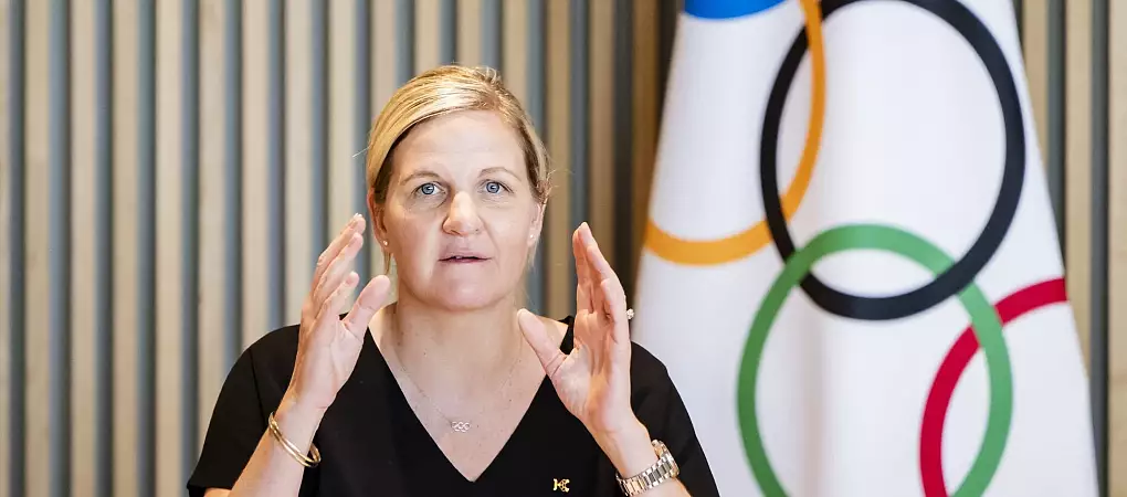 IOC-Pr&auml;sidentin Kirsty Coventry - Jean-Christophe Bott/KEYSTONE/dpa