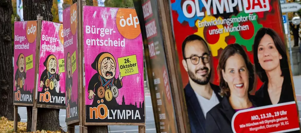 Plakate zur Olympia Bewerbung Münchens - Peter Kneffel/dpa