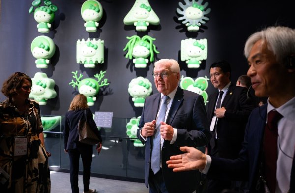 Bundespräsident Steinmeier eröffnet den Deutschen Nationentag bei der Expo 2025. - © Bernd von Jutrczenka/dpa