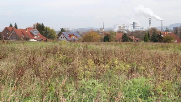 Sch&ouml;ner Blick: Vom k&uuml;nftigen Baugebiet nahe dem Grasweg k&ouml;nnen k&uuml;nftige H&auml;uselebauer bis zur Zuckerfabrik schauen. - &copy; Cordula Gr&ouml;ne