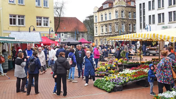 Auf dem "Wochenmarkt" auf dem Marktplatz herrscht stets reger Betrieb - © Nicole Ellerbrake