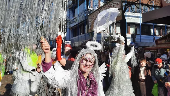 Bei strahlendem Sonnenschein bejubelten viele Tausend Menschen die Gruppen und Wagen beim Steinheimer Rosenmontagszug. - © David Schellenberg