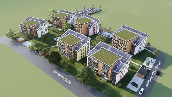 Ein 3D-Modell zeigt den geplanten "Adenauerpark". - © Stadt Detmold