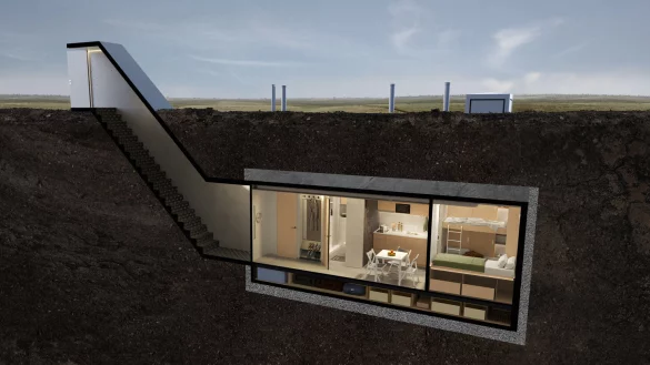 Die Bunker des ukrainischen Start-ups Schov k&ouml;nnen unter dem eigenen Garten installiert werden. - &copy; Schov