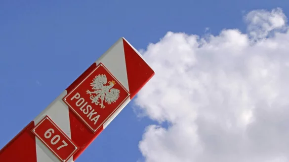 Eine Grenzmarkierung an der polnischen Grenze in Gozdowice. - &copy; picture alliance / blickwinkel/F8-DASBILD