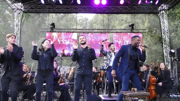 Das "Magical Film Orchestra" animiert das Publikum zum Mitmachen. - &copy; Hajo G&auml;rtner