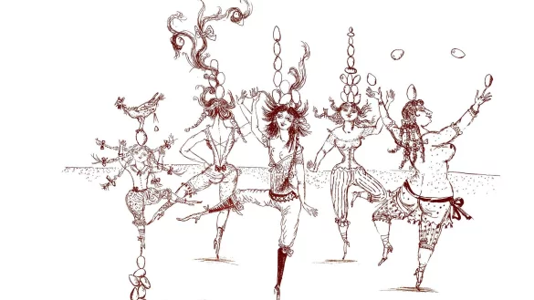 Bele Bachem (1916-2005) Eiert&auml;nzerinnen, Lithografie, 49 x 63,5 cm, 1966. Privatbesitz. - Foto: Piet Breed. &copy; VG Bild-Kunst, Bonn, 2024