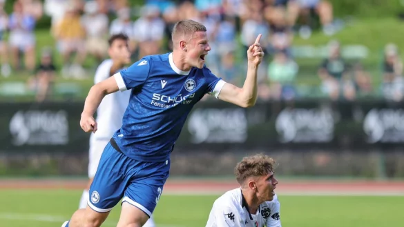 Justin Lukas traf zum 1:1 f&uuml;r Arminia Bielefeld im Test gegen Spezia Calcio. - &copy; Oliver Krato