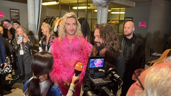 Bill und Tom Kaulitz sind fast zu sp&auml;t gekommen zur ersten 1 Live-Krone in Bielefeld. - &copy; Archiv: Jan Husmann