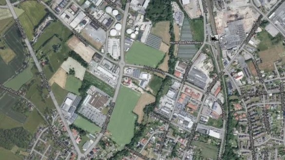 Der Kreisverkehr Wilberger Stra&szlig;e/Hessenring wird ab Montag saniert. - &copy; Geodaten NRW/TIM-Online