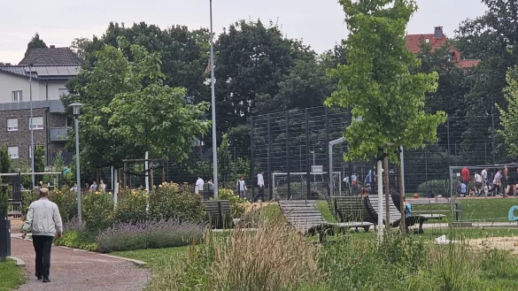 Montagabend gegen 20 Uhr ist im B&uuml;rgerpark einiges los. Die Sportpl&auml;tze sind belegt, es wird gespielt, der L&auml;rmpegel ist normal. - &copy; Astrid Sewing