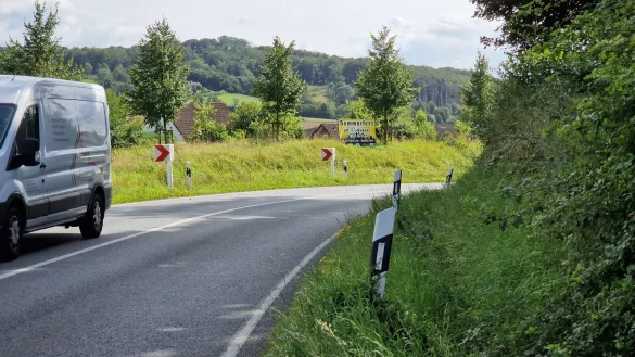 Die neuartigen Kunststoff-Kurvenleittafeln stehen seit kurzem an der B 238 im Bereich Elend. - &copy; Nadine Uphoff