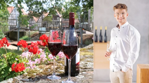 Tim Heck ist Gebietsweinmajest&auml;t des Weinanbaugebietes Nahe und der erste Mann auf diesem Posten - er wird zum Weinfest einen Abstecher nach Bad Salzuflen machen. - &copy; Alexandra Schaller/Weinland Nahe e.V./Steffen Henkel