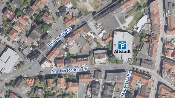 Die Stra&szlig;e "Am Herforder Tor" soll zwischen Br&uuml;der- und Mauerstra&szlig;e saniert werden. - &copy; Land NRW 2024/Grafik: Oliver Wendtland