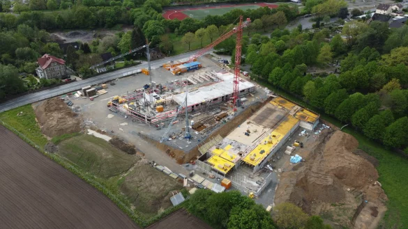 Die Gro&szlig;baustelle der neuen Hauptfeuerwache aus der Vogelperspektive. - &copy; Feuerwehr Bad Salzuflen