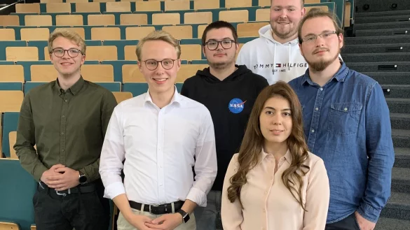 Der neue Vorstand, wobei nicht alle Kreisvorstandsmitglieder anwesend waren: (von links) Mathis S&auml;ck, Torben Hundsd&ouml;rfer, Niklas Kammbach, Nourhan Haj Mohamad, Fabio Hilker und Lucas Plitt. - &copy; Junge Liberale