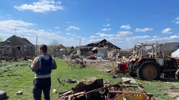 &Uuml;berall Zerst&ouml;rung: Die Geschichten der Ukrainer ber&uuml;hren die Helfer besonders. - &copy; Verein Courage