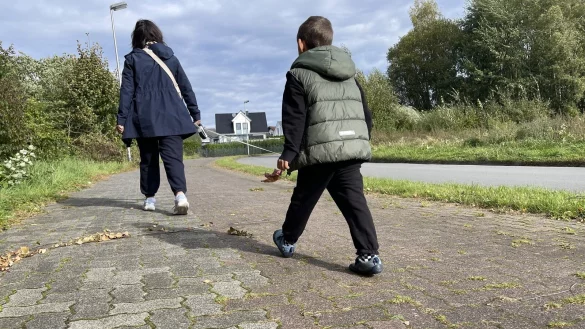Die Markierung des ehemals kombinierten Rad-/Gehweges ist noch gut zu erkennen: Rechts rot f&uuml;r die Radler, links hell f&uuml;r die Fu&szlig;g&auml;nger. Seit der neue Phoenix-Kreisel er&ouml;ffnet istc, m&uuml;ssen die Fahrradfahrer auf die Stra&szlig;e ausweichen. - &copy; Silke Buhrmester