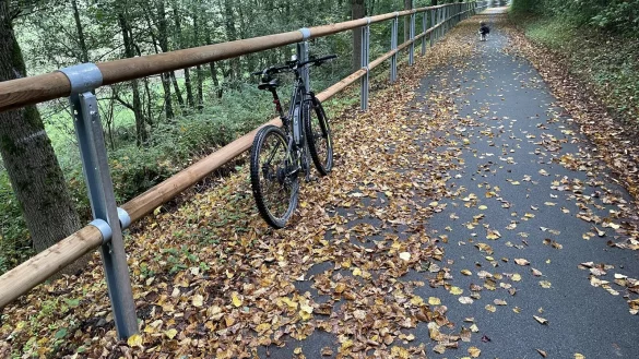 Der Radweg zwischen Wehren und Herrentrup hat einen Zaun bekommen. Leser Carsten Eikmeier fragt nach dem Grund. - &copy; Carsten Eikmeier