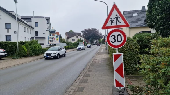 Rund um die Fu&szlig;g&auml;ngerampel an der Lemgoer Stra&szlig;e gilt derzeit Tempo 30. - &copy; Nadine Uphoff