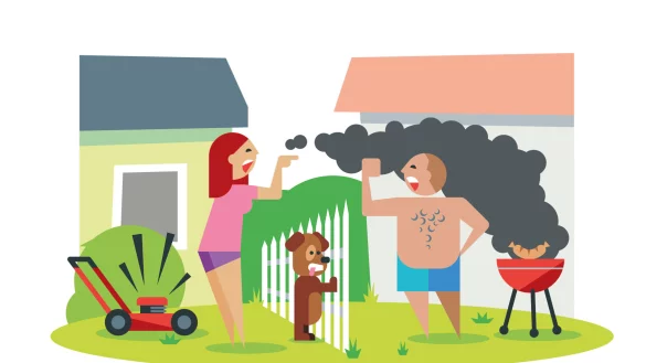 Auch Nachbarschaftsstreitigkeiten landen ab und zu vor Gericht. - &copy; dpa-infografik GmbH/dpa-Themendi