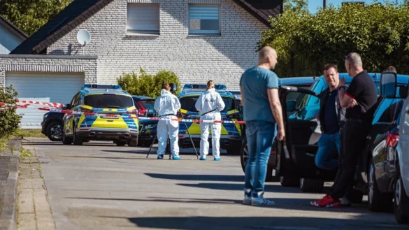 Polizisten sichern Spuren nach der Schie&szlig;erei. Noch immer sind viele Fragen offen, die Ermittlungen sind noch nicht abgeschlossen. - &copy; Freitag TV