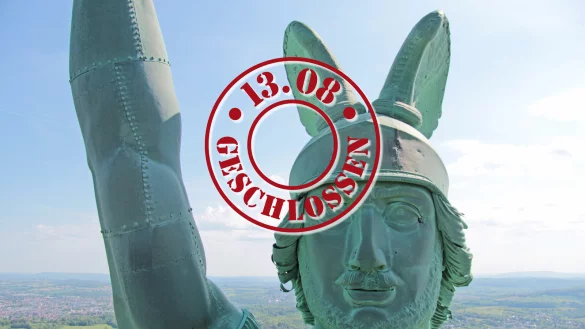 Das Hermannsdenkmal - am kommenden Samstag wird es nur f&uuml;r eine geschlossene Gesellschaft zu besichtigen sein. - &copy; Foto: Karolina Schmidt/Montage: Thomas Stechemesser