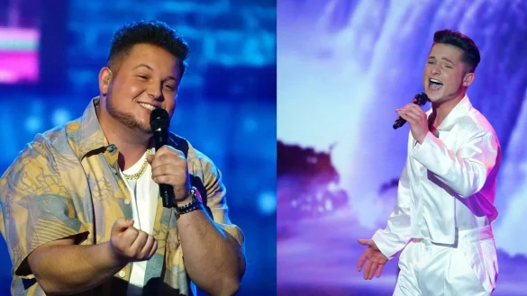 Harry (l.) und Gianni Laffontien bei der ersten Liveshow von "Deutschland sucht den Superstar". - © RTL / Stefan Gregorowius