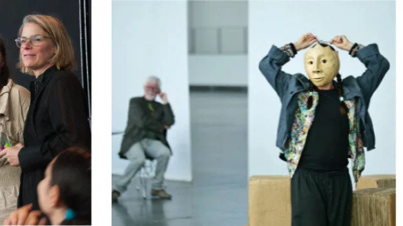 Die Jubil&auml;umsfeier im Hangar - mit B&uuml;rgermeister Frank Hilker und den TheatreFragile-Macherinnen Marianne Cornil und Luzie Ackers. - &copy; TheatreFragile