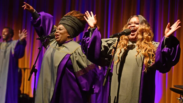 Halligalli f&uuml;r Jesus: Die Gospels&auml;nger kamen in Bad Meinberg gut an. - &copy; Nicole Ellerbrake