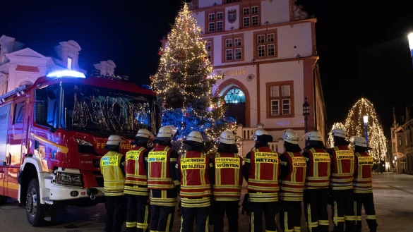 Auch am historischen Rathaus Bad Salzuflen wurden Fotos durch die Feuerwehr
gemacht. - &copy; Daniel Hobein