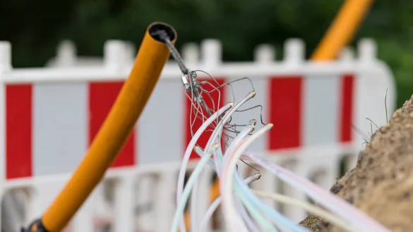 Glasfaseradern bringen schnelles Internet meist bis in graue K&auml;sten am Stra&szlig;enrand. Der Kreis erkl&auml;rt die Bauma&szlig;nahmen daf&uuml;r, die der Bund mitfinaziert hatte, f&uuml;r beendet. - &copy; Verwendung weltweit