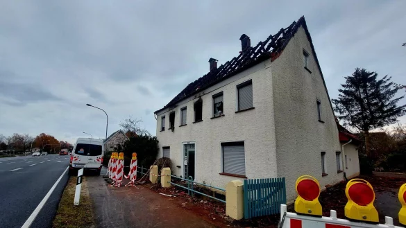 Das Brandhaus an der Lageschen Stra&szlig;e noch immer nicht freigegeben. - &copy; Janet K&ouml;nig