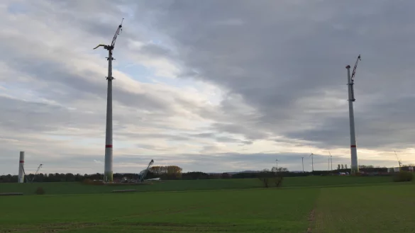 Der Windpark Belle ist derzeit im Bau. Die Fraktion der Gr&uuml;nen im Rat Horn-Bad Meinberg m&ouml;chte, dass die Stadt Anlagen kauft und damit Geld verdient. - &copy; Archivfoto: Jost Wolf