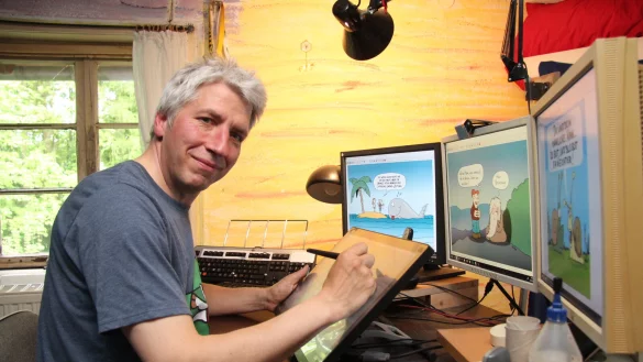 HaChri - Hans-Christoph Beermann ist Cartoon-Zeichner - &copy; Seda Hagemann