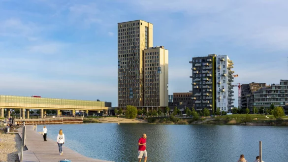 Die Seestadt Aspern in Wien ist eines der gr&ouml;&szlig;ten Stadtentwicklungsprojekte in Europa. - &copy; IMAGO/Volker Preu?&uuml;er